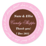 Pink &amp; Brown Love is Sweet Candy Shoppe Sticker