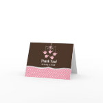 Pink &amp; Brown Mobile Thank You Note Card