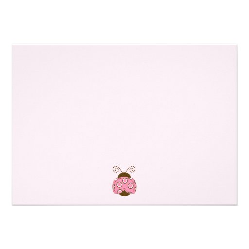 Pink & Brown Mod Ladybug Baby Shower Invitation