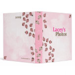 Pink Brown Modern Ladybug Girl's Photo Album Binder