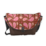 Pink brown paisley Rickshaw messenger bag