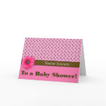 Pink & Brown Polka Dot Baby Shower Invitation cards