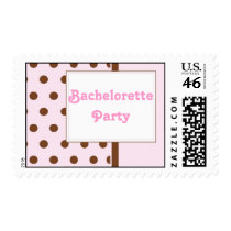 Pink & Brown Polka Dots - Bachelorette Party Stamps