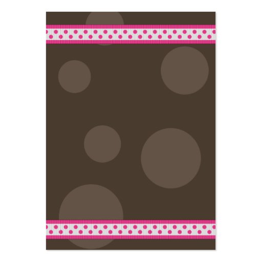 Pink & Brown Polka Dots Bat Mitzvah Reception Card Business Card Templates (back side)