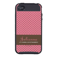 Pink & Brown Polka Dots Custom Phone Case Cases For iPhone 4