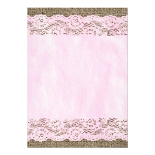 Pink & Brown Rustic Lace Wedding Invitations