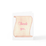 Pink & Brown Scroll Wedding Thank you Cards cards