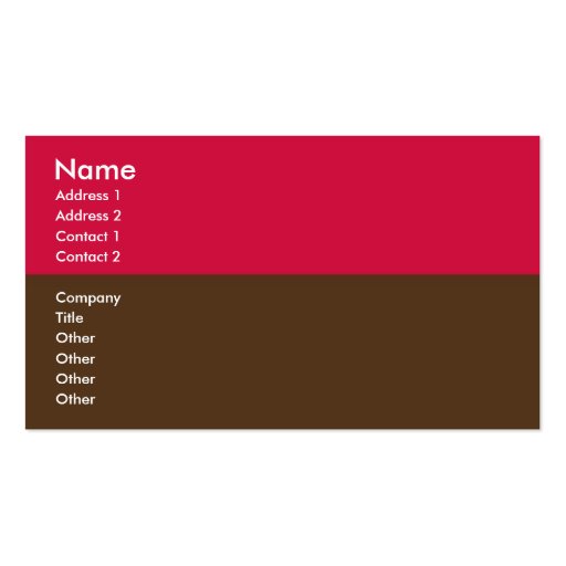 Pink & Brown Striped Business Card (front side)