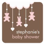 Pink &amp; Brown Sweet Baby Girl Mobile Stickers