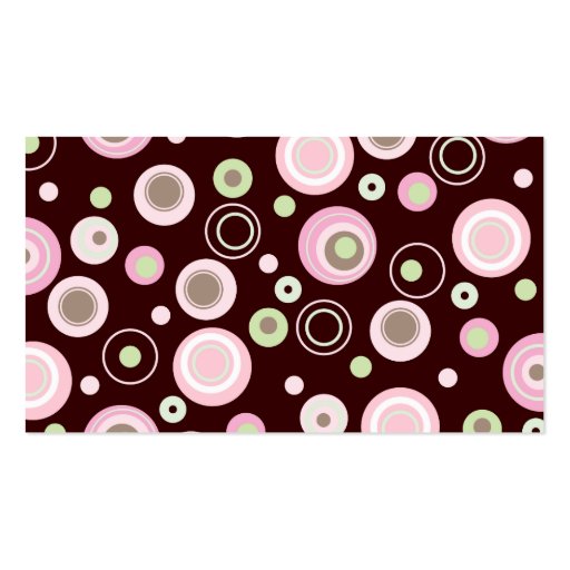 Pink Brown Sweet Girl Polka Dot Seating Cards Business Cards (back side)