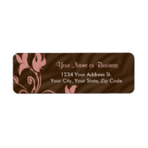 Pink Brown Swirl Return Address Label