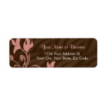 Pink Brown Swirl Return Address Label