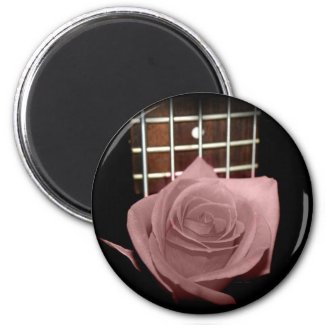 Pink brown tint rose against five string bass fret magnet