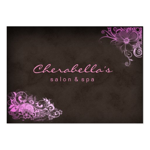 Pink Brown Trendy Salon Spa Appointment Card Business Card Template (front side)