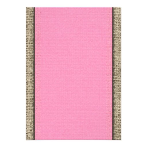 Pink Brown Vintage Lace Bridal Shower Invitations