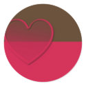 Pink & Brown with Sheer Pink Heart Stickers