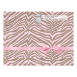 Pink/Brown Zebra w/Ribbon Bow, Favor Bag Pages letterhead