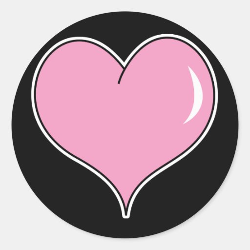 Pink Bubble Gum Heart Classic Round Sticker Zazzle