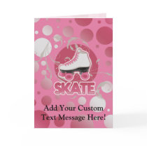 Pink Bubble Swirl Roller Skate, Skating Cards