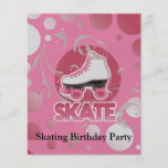 Pink Bubble Swirl Roller Skate, Skating Full Color Flyer