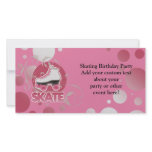 Pink Bubble Swirl Roller Skate, Skating Picture Card