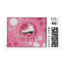 Pink Bubble Swirl Roller Skate, Skating Postage
