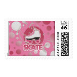 Pink Bubble Swirl Roller Skate, Skating stamps