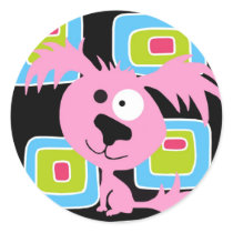 Pink Bubblegum Retro Dog stickers by lynndarakosdesigns Pink Bubblegum Retro Dog stickers