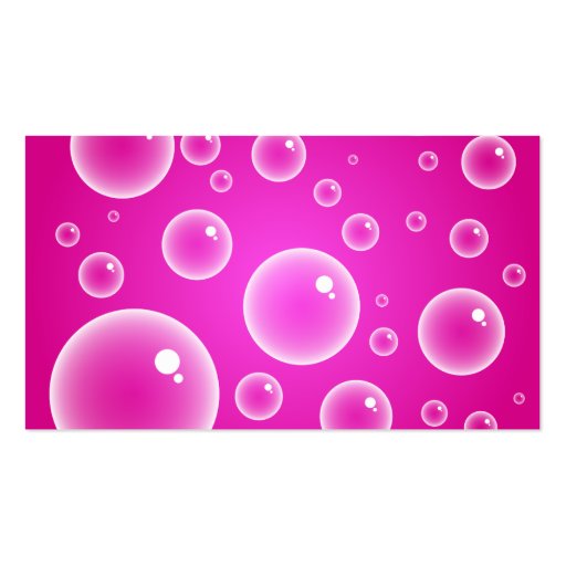 Pink Bubbles, Business Card Template (back side)