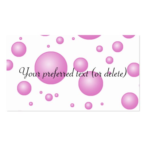 Pink Bubbles Business Cards Template