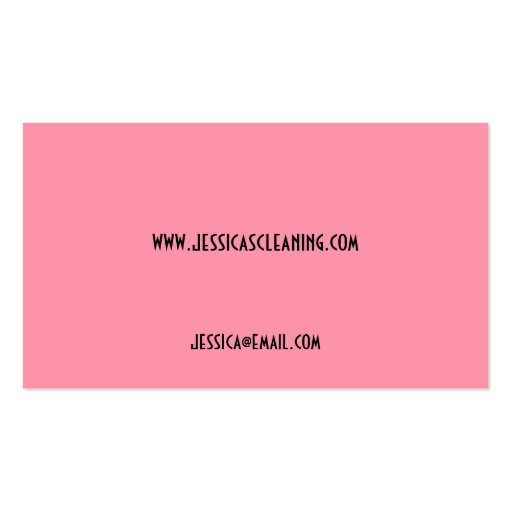 Pink Bubbles Cleaning Service Business Cards (back side)