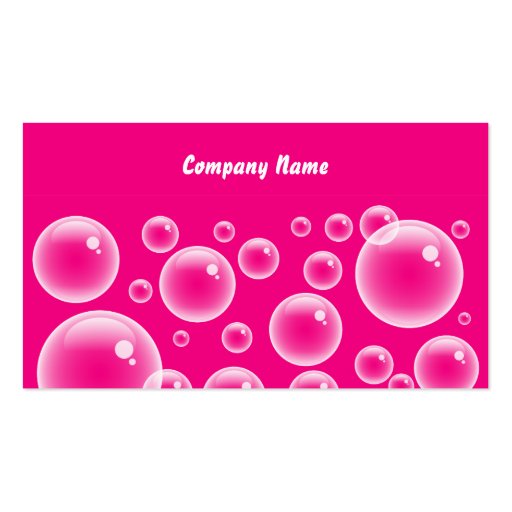 Pink Bubbles, Company Name Business Cards (front side)