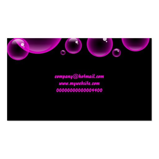 Pink Bubbles, Company Name Business Cards (back side)