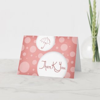 pink bubbles thank you card