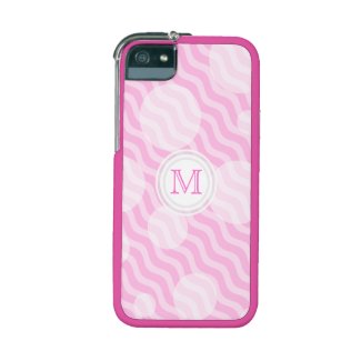 Pink Bubbly Waves: Monogram iPhone Case