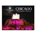 Pink Buckingham Fountain Chicago Postcard