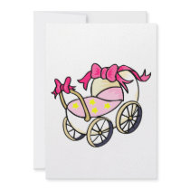 Pink Buggy Personalized Invitations