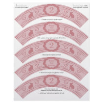 Pink Bunny 2nd Birthday DIY Cupcake Wrappers Letterhead
