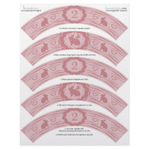 Pink Bunny 2nd Birthday DIY Cupcake Wrappers Letterhead Design