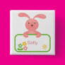 Pink Bunny and Flower Label Pink Bunny and Flower Label