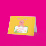 Pink Bunny and Flower Label Card Pink Bunny and Flower Label Card