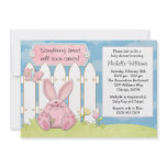 Pink Bunny Baby Shower Invitation