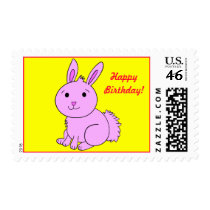 Pink Bunny Birthday Postage