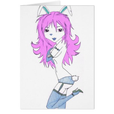 Pink Bunny Greeting Cards by KrisT33s
