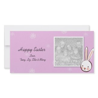 Pink Bunny Easter Photo Cards photocard
