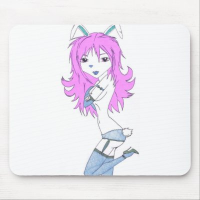 Pink Bunny Mouse Mats by KrisT33s