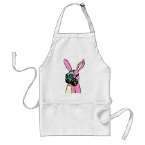 Pink Bunny Rabbit Gas Mask aprons by pounddesigns Pink Bunny Rabbit Gas Mask aprons