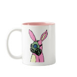 Pink Bunny Rabbit Gas Mask mugs