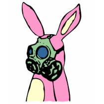 Pink Bunny Rabbit Gas Mask t-shirts