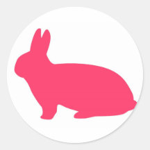 Pink Bunny Round Sticker